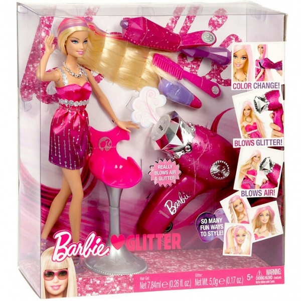 barbie loves glitter